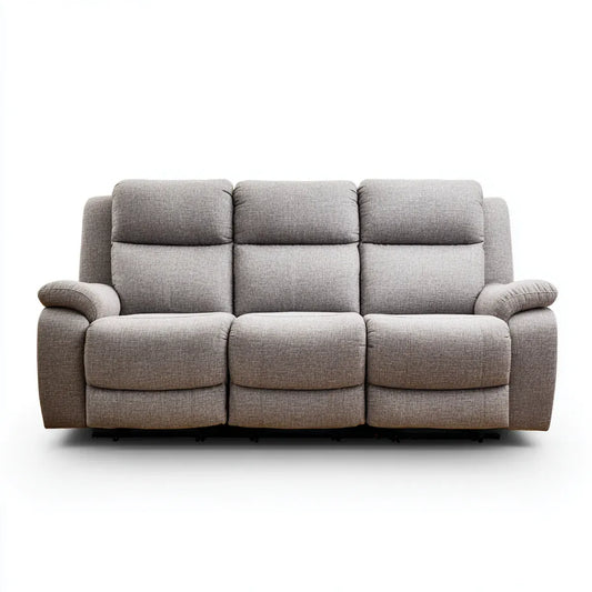 Sofa, 3 fotele szara rozkładana sofa w poliestrze 210 x 95 x 100 cm prostokątna